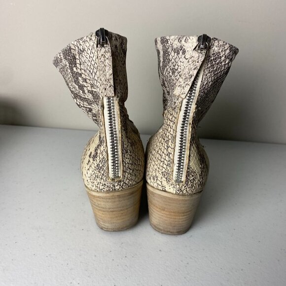 Dolce Vita Shanta Snake Print Sock Bootie Ankle Boots Pointed Toe Python - Picture 4 of 10